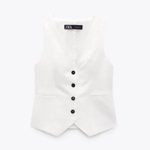 White Zara Vest - Size Small